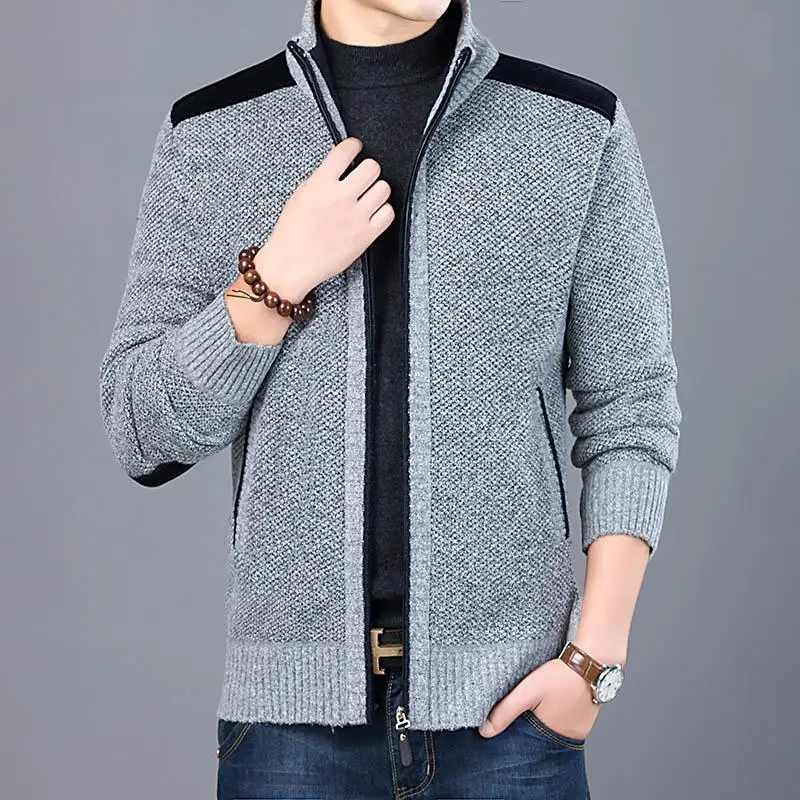 

2020 Thick New Fashion Brand Sweater For Mens Cardigan Slim Fit Jumpers Knitwear Warm Autumn Casual Korean Style Clothing Male