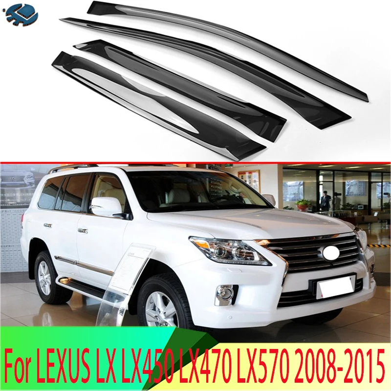 

For LEXUS LX LX450 LX470 LX570 2008-2015 Plastic Exterior Visor Vent Shades Window Sun Rain Guard Deflector 4pcs