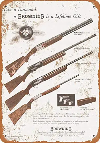 8 x 12 Metal Sign - Browning Shotguns - Vintage Wall Decor Art