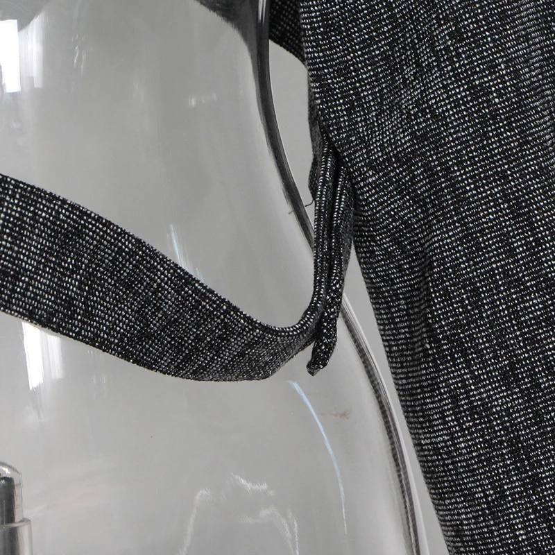 ECRURANI Cut Out Black Women's Blouse Lapel Long Sleeve Casual Patchwork Solid Short Shirts For Female 2022 Fashion New Clothing