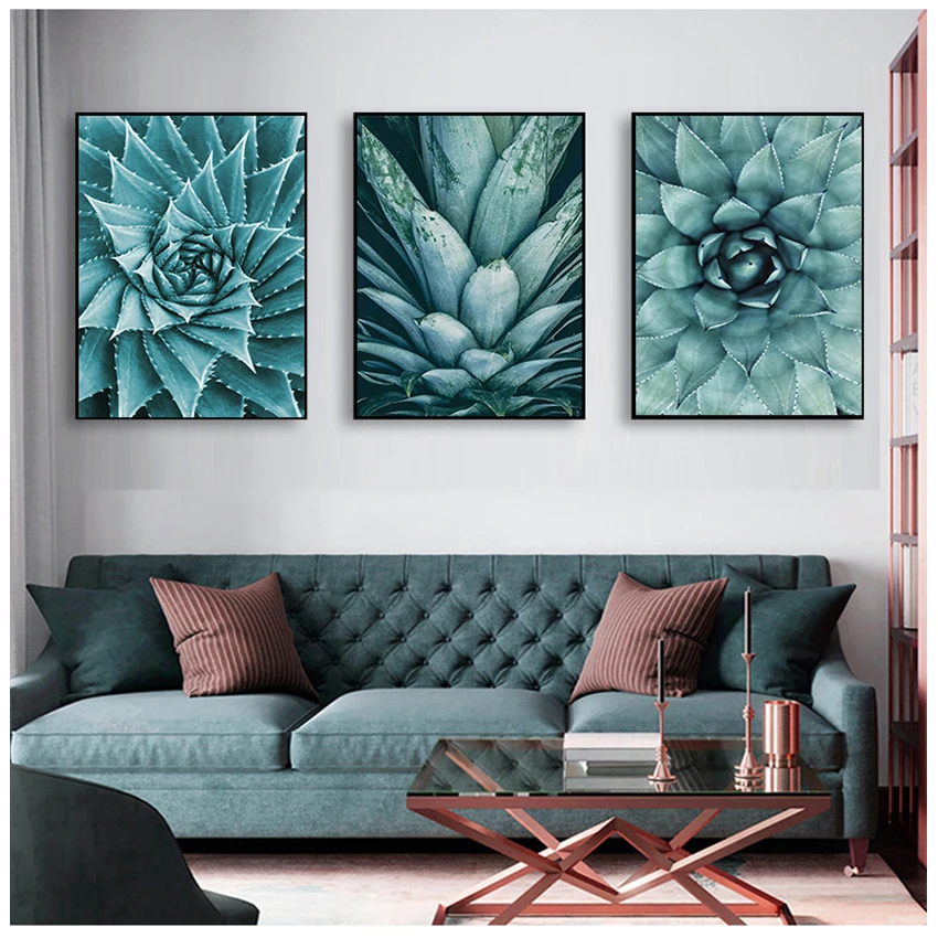 Plants modern minimalist Modular Pictures Canvas Painting living room cuadros decoracion Nordic Poster Green Aloe Succulent