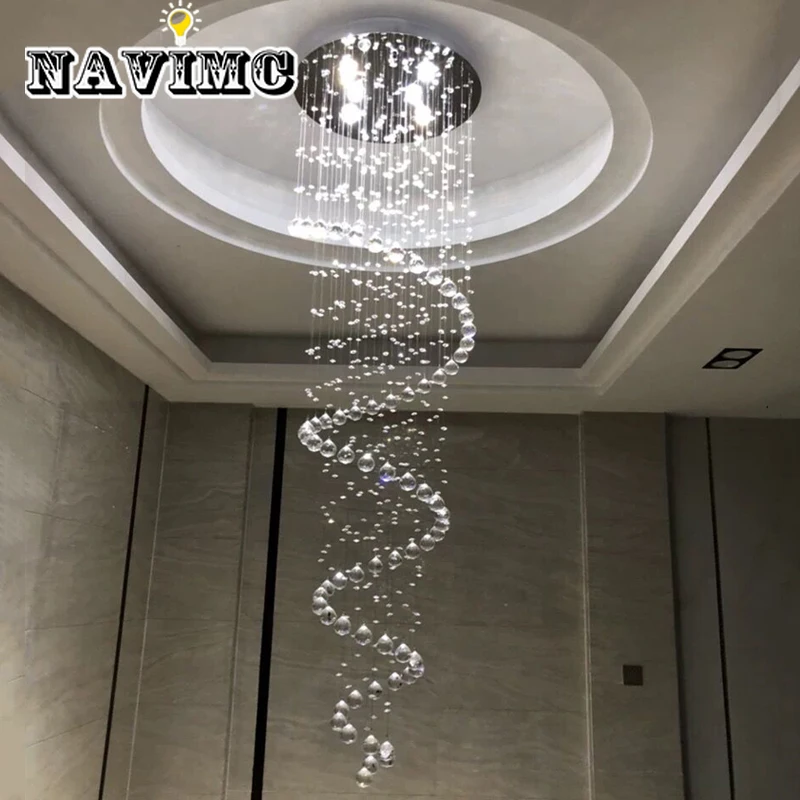 Imagem -03 - Lustre k9 de Cristal para Sala de Estar Moderno Led Espiral Grande Iluminação Luminária para Escada Lâmpada Mostruário Quarto Saguão do Hotel