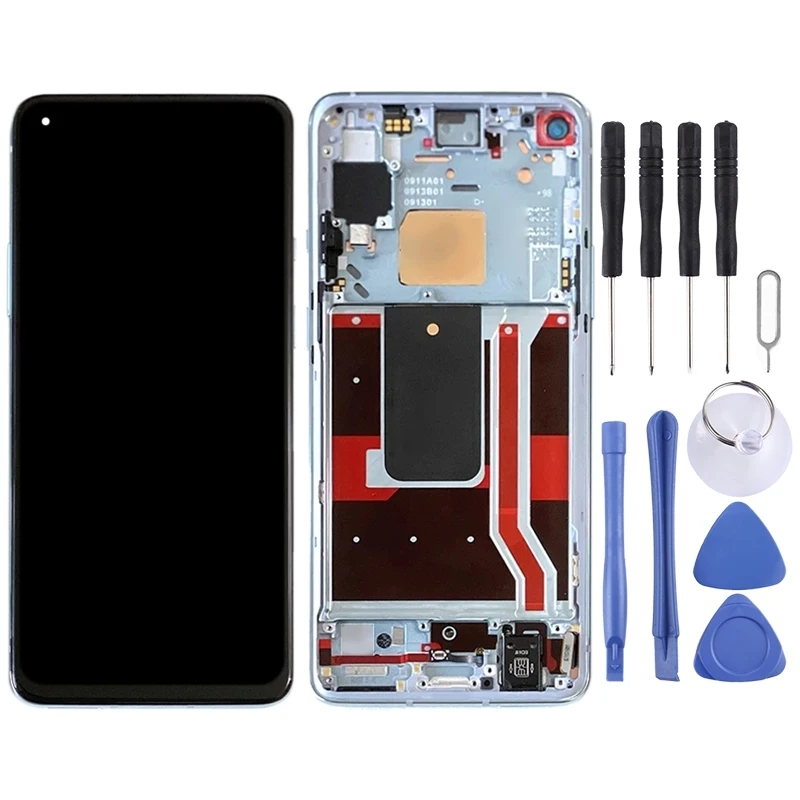 LCD Screen and Digitizer Full Assembly With Frame for OnePlus 8T(5G) KB2001 KB2000 KB2003 Touch Screen Replacement Part