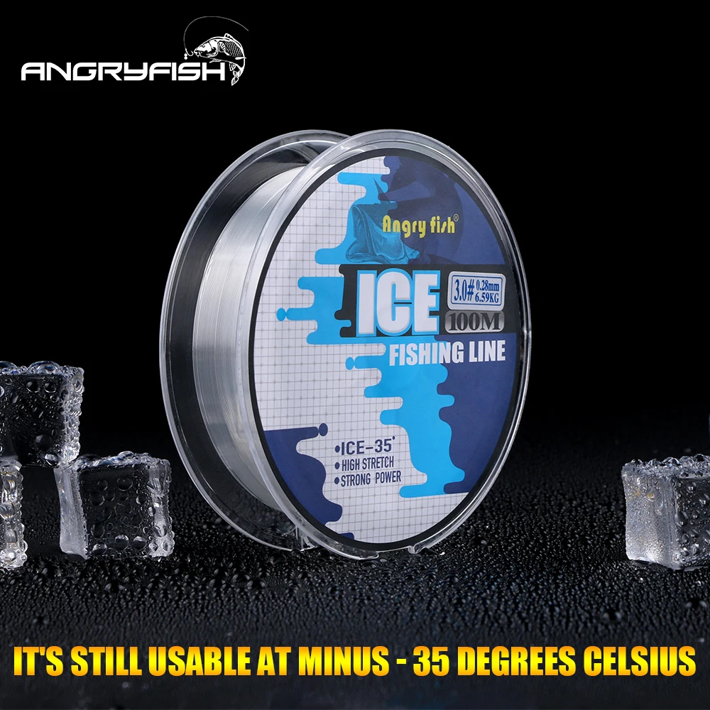 Angryfish High quality material profession Ice Fishing Line 100m Winter Fishing Nylon Line Monofilament Super Strong Nylon Line