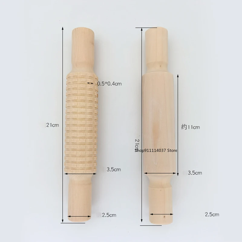 Pottery Clay Wood Texture Rolling Pin Pressed Printing Striped Lattice Embossed Tools Mud Roller DIY Pottery Tools