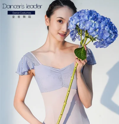 

Ballet Leotards For Women Floral Dance Leotard Silver Embroidery Gymnastics Leotard Ballerina Dancewear Tights
