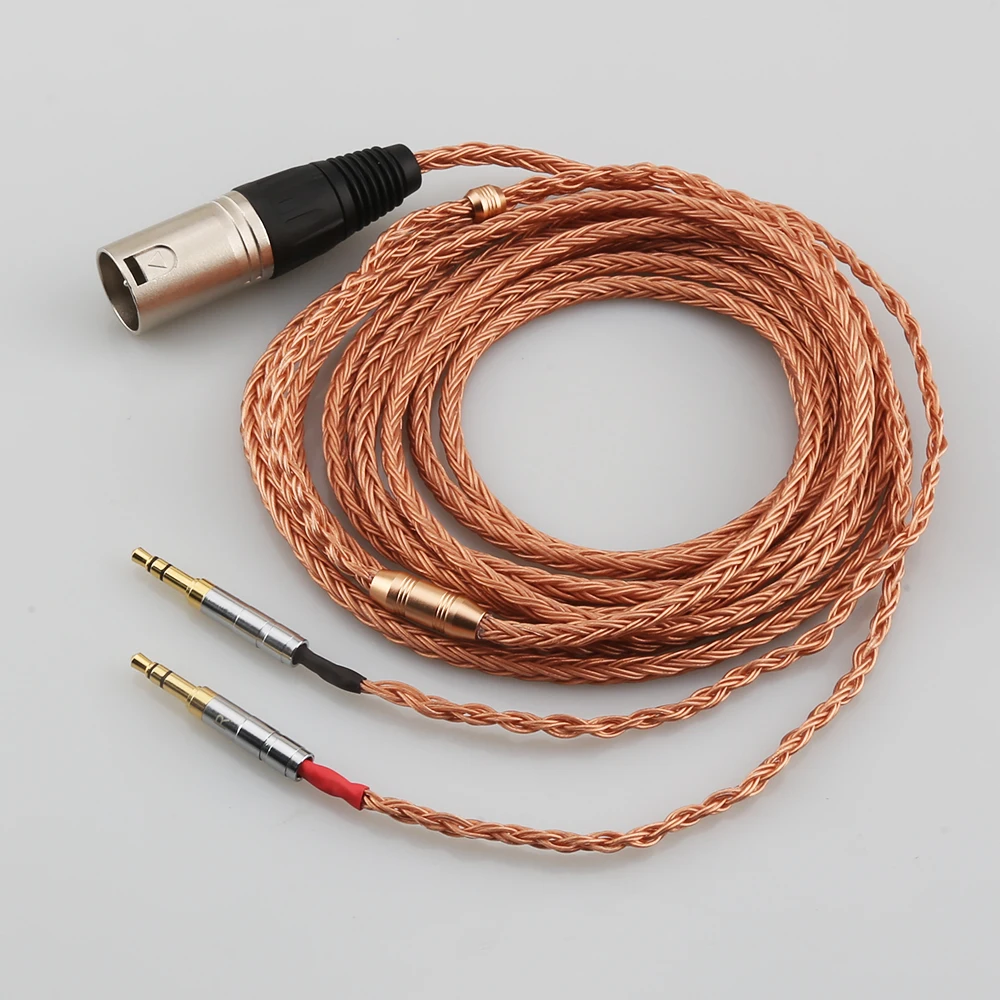 HiFi XLR Balanced 16 cores 99% Pure 7N OCC Copper Headphone Cable for Hifiman Sundara Ananda HE1000se HE6se he400i he400se Arya