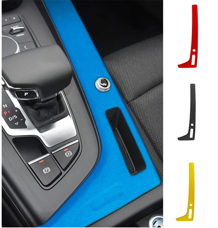 For Audi A4 2017-2020 Alcantara Suede warp Car Center Console Gear Shift Frame Panel Sticker Trim Strips Interior Accessories 