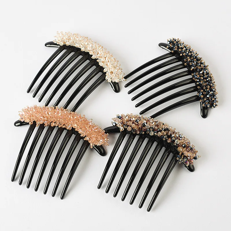 Elegant Hair Accessories Women Hair Comb Rhinestone Crystal Hair Clips Hairpins Lady Bride Wedding Party Headdress Headwear