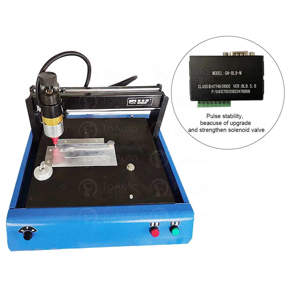 Electronic Metal Marking Engraving Machine 200*150mm for Industrial Nameplate Dog Tag Steel ID Card & Plastic Engraving Embosser