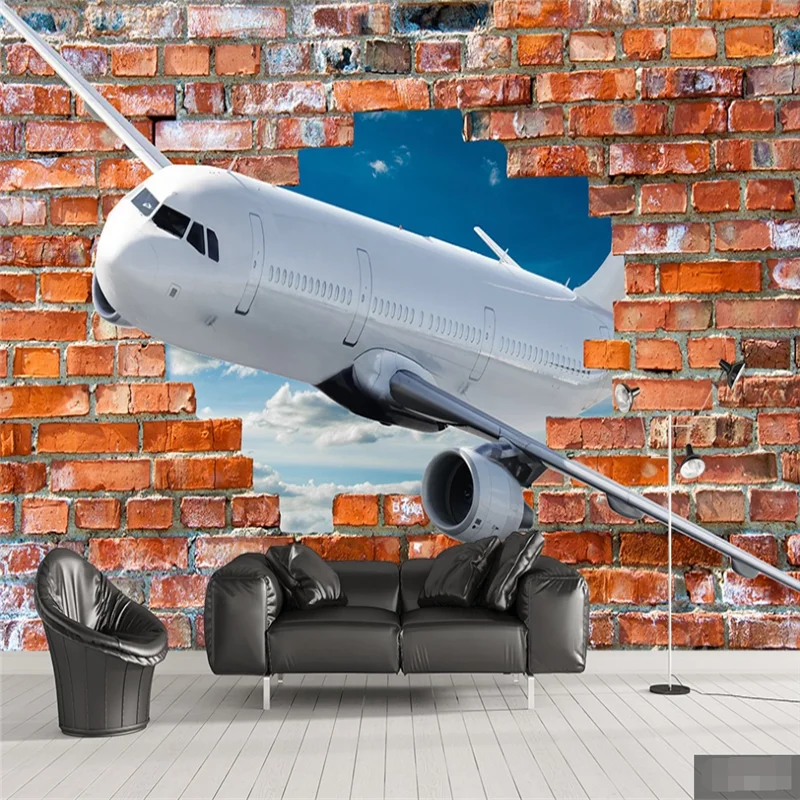 Custom wallpaper mural 3D three-dimensional broken plane background wall interior decoration painting