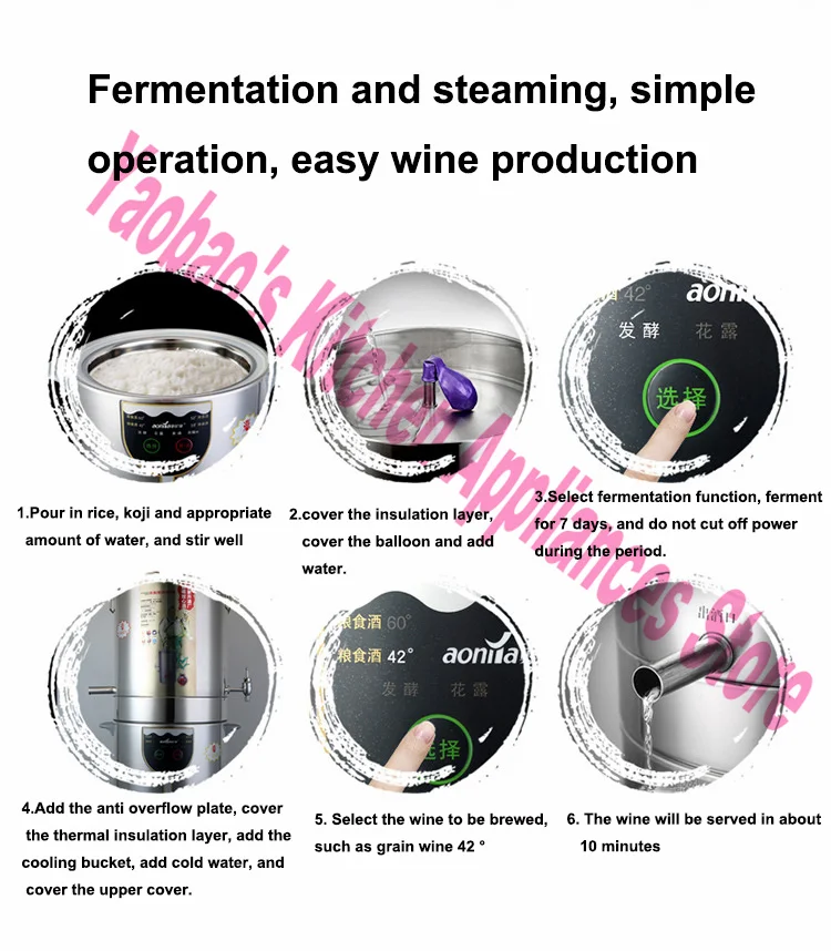 220V Stainless Steel Water Alcohol Distiller Home Brewing Equipment Brewing ​Distillation Liquor Small Machine Brewing Kit 5L