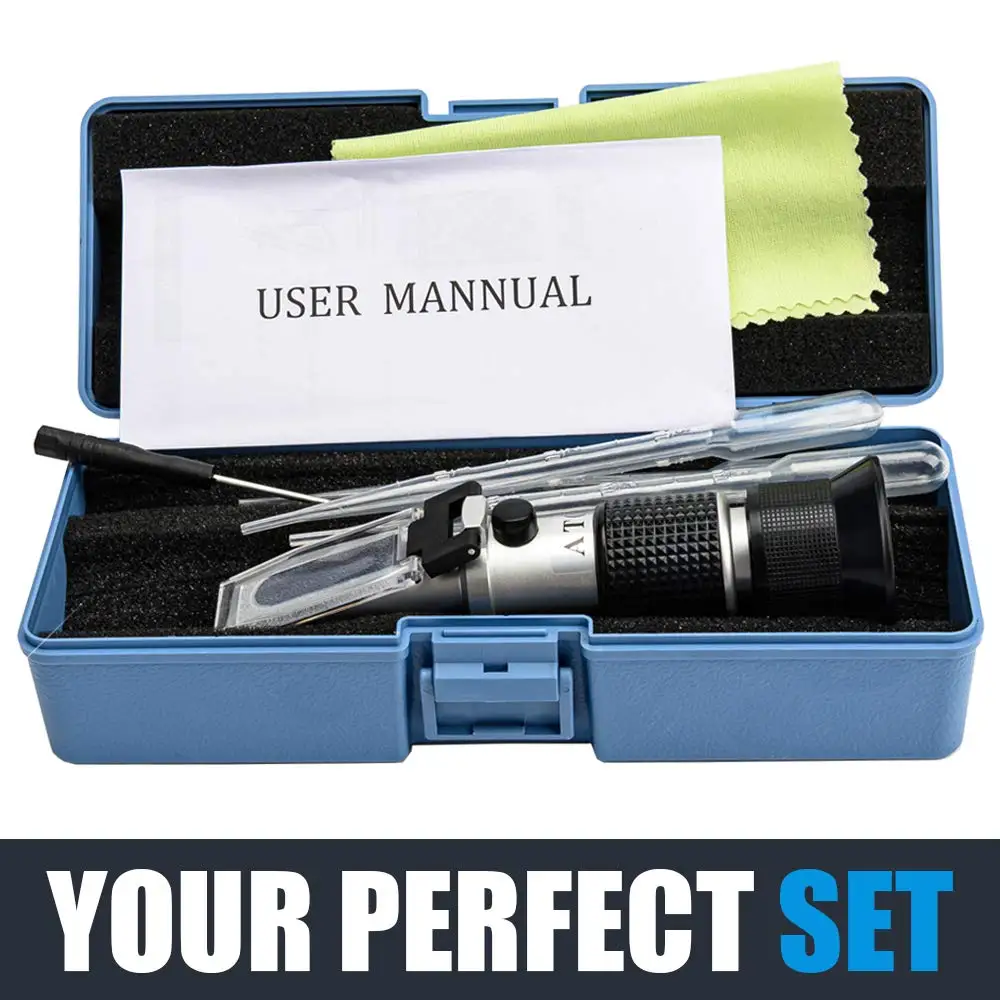 3-in-1 Uses, 58-90% Brix Scale Range Honey Moisture Tester Honey Refractometer for Honey Moisture, Brix and Baume, with ATC