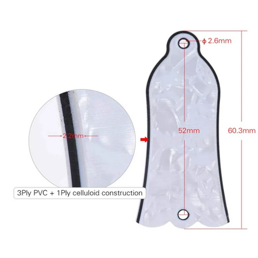 1 قطعة غطاء قضيب الجمالون 2 حفرة دائم المحمولة اللؤلؤ الأسود اللون جيبسون نمط ليه بول جرس على شكل لوحة التمرير الموسيقية