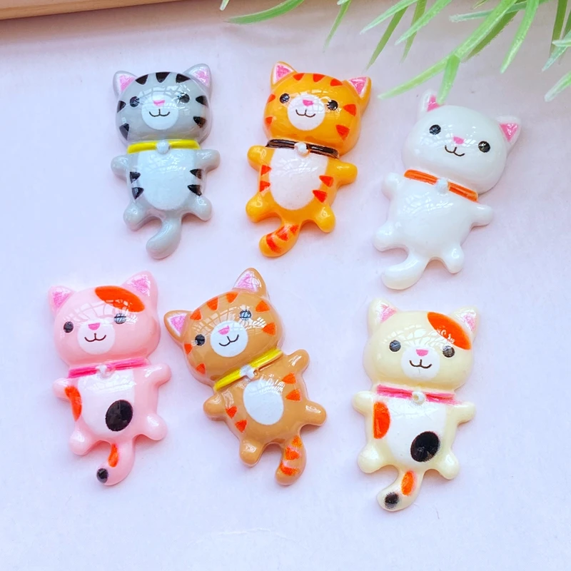 12Pcs New Cute Little Cat Series posteriore piatta Cabochon Scrapbooking Hair Bow Center abbellimenti accessori fai da te