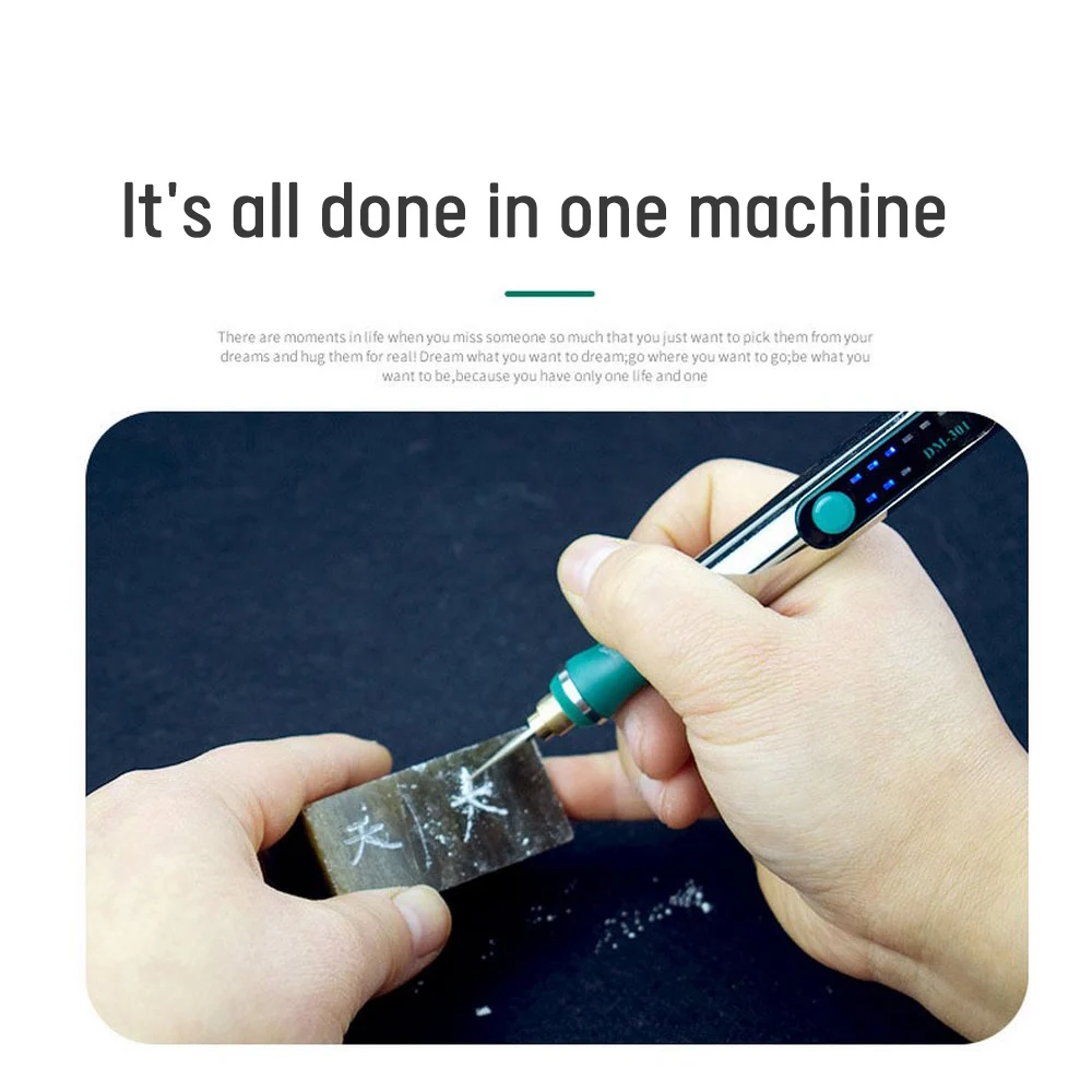 Speed Regulating Engraving Pen USB Rechargeable Jade Metal Engraving Pen Tool High Speed Up To 5000-25000 R/Min For DIY Craft