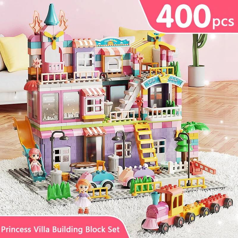 Girls Series Dream Villa Model Big Size Building Block Birthday Christmas Party Gift For Children DIY Creative Education Toy