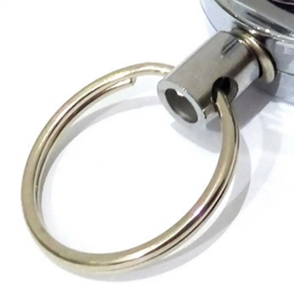 60cm Unisex Key Chain Stainless Steel with Back Clip Resilience Retractable Wire Rope Anti-lost Key Chain Ring Holder Finder
