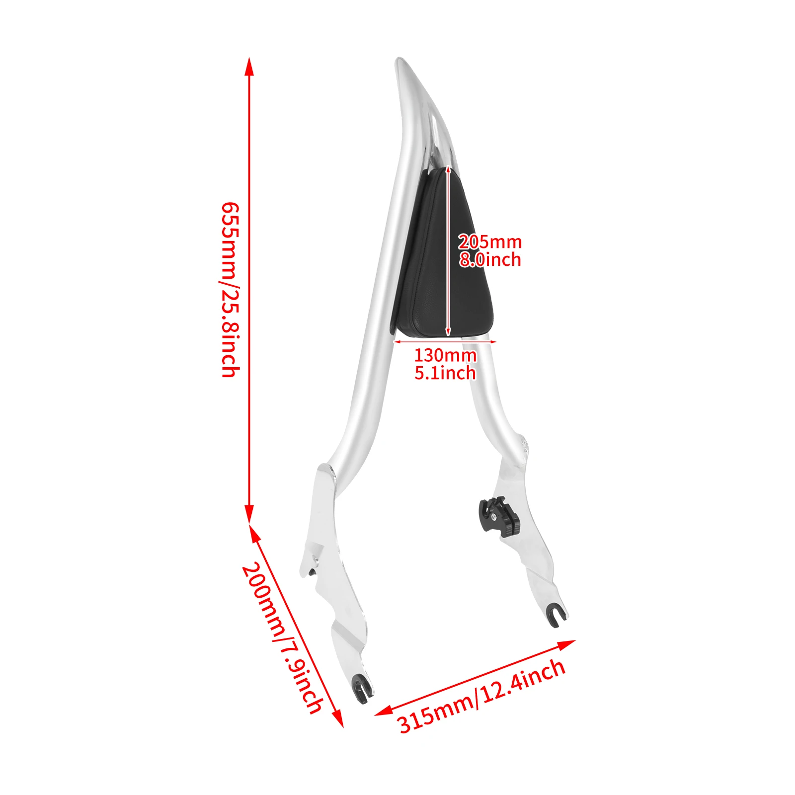 Motocicleta Destacável Sissy Bar, Chrome Encosto Traseiro Do Passageiro para Harley Touring Road King Electra Street Glide CVO 2009-2021