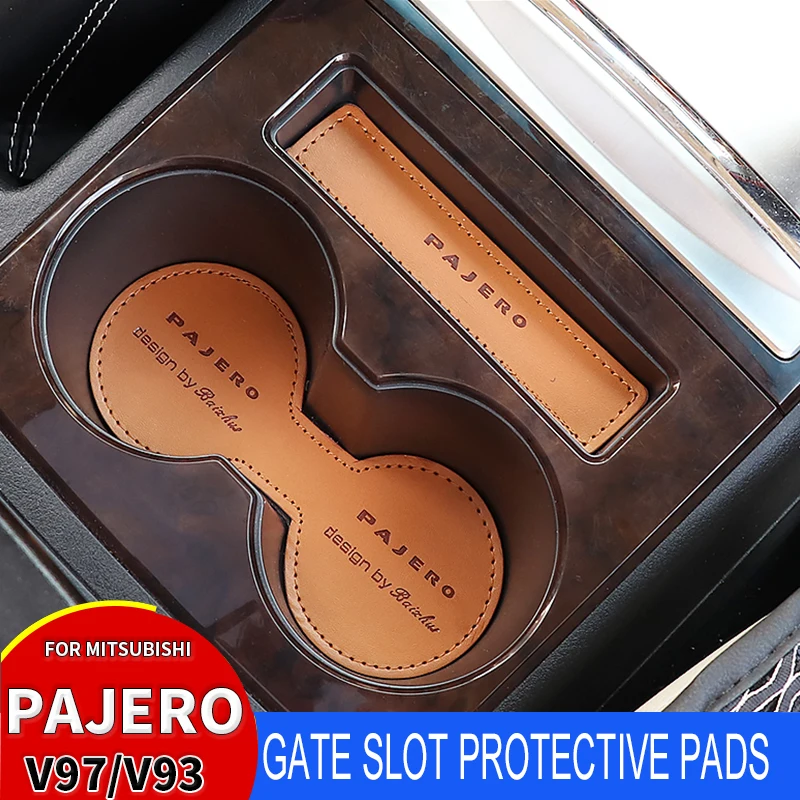 Car Door Slot Pad For Mitsubishi Pajero V97V93 Car Console Non-Slip Gate Slot Center Protective Cup Holder Pads Car Accessories