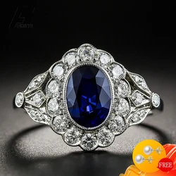 Luxury Charm Rings for Women 925 Silver Jewelry Accessories with Sapphire Zircon Gemstone Finger Ring Wedding Engagement Party