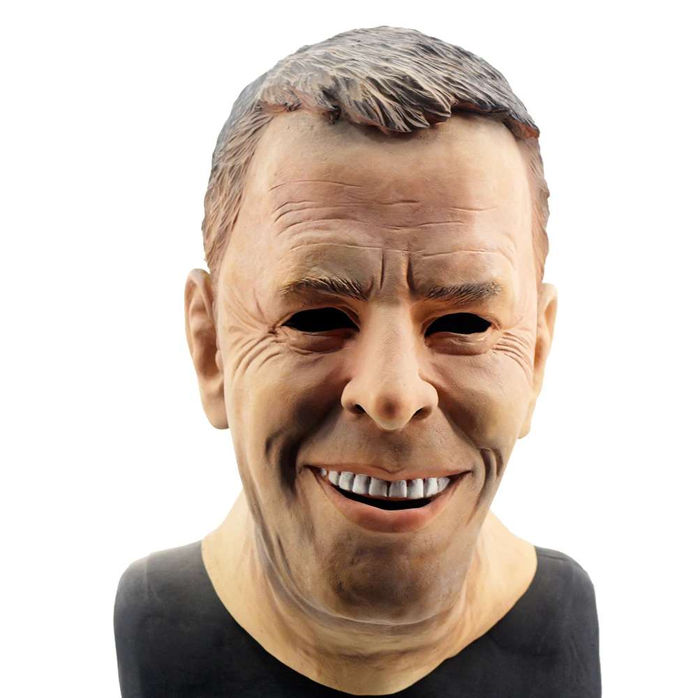 Adults Latex Halloween Handsome Man Mask Headgear Full Face