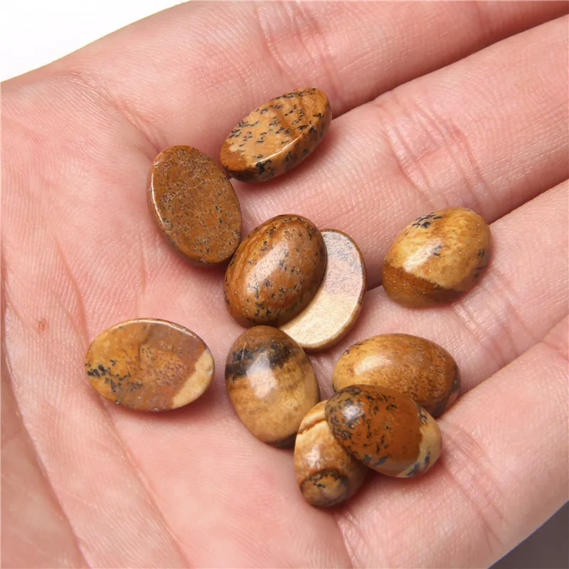 10pcs/lot Natural Stone Cabochon 8-25MM Tiger Eye Agat Oval Cameo Fit DIY Ring Earring Bracelet Necklace Making Jewelry Finding