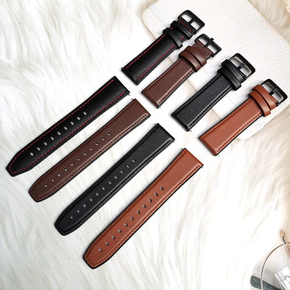 Leather Bracelet Strap For xiaomi Amazfit Bip Strap Bips watchband For Huami Amazfit Pace Stratos 2 GTS GTR 42 47 MM Strap