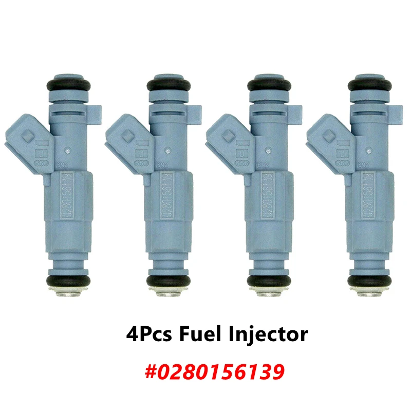 

0 280 156 139 4Pcs Fuel Injector For 2003-2008 Peugeot 206 307 2.0 RC Citroen C4 2004-2010 2.0 16V 2003-2010 0280156139