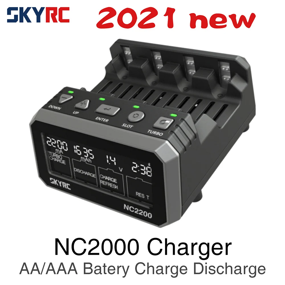 

SKYRC NC2200 12V/2.0A 4 Slots AA Or AAA Battery Charger & Analyzer NiMH/NiCD Battery Charger Discharge Turbo Fast Charge Refresh