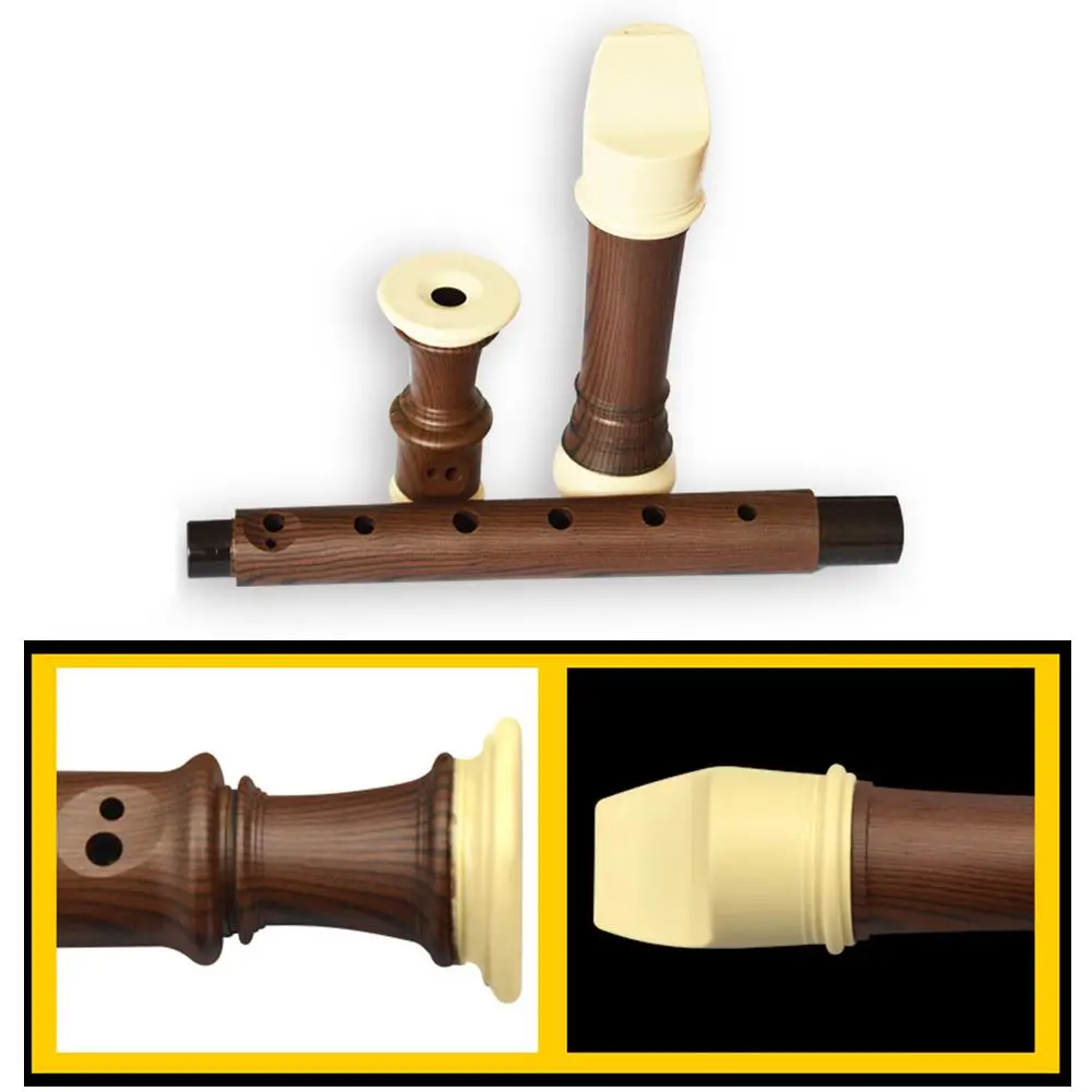 German-style 8 Holes Recorder Soprano Clarinet Chinese Vertical Dizi ABS Resin Plating Wood Grain Flute C Key Music Instrument