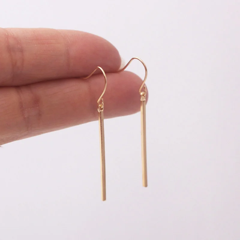 Gold Color Metal Women Hook Earrings Silver Color Dangle Earrings Female Small Earrings brincos oorbellen Simple Ear Jewelry