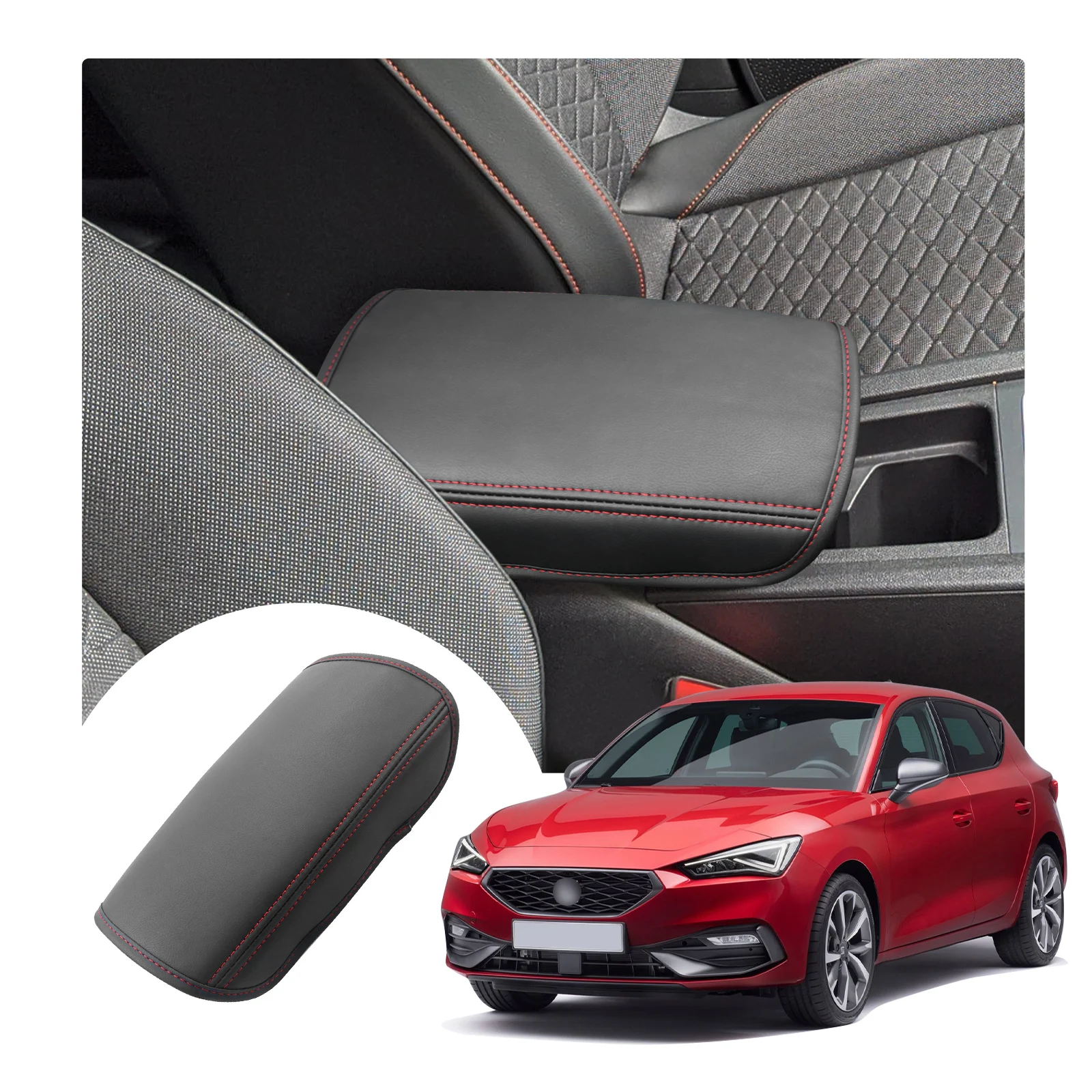 LFOTPP Car Armrest Box Cover for Seat Leon MK4 / Cupra Formentor Central Control Armrest Pad Auto Cupra Formentor Accessories