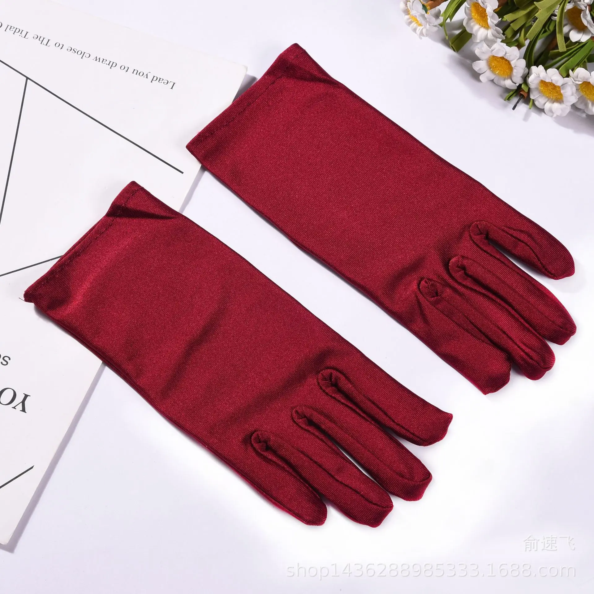 New Sheryl High Stretch Spandex Thin Gloves Ladies Riding Gloves Summer Etiquette Gloves Sunscreen Jewelry