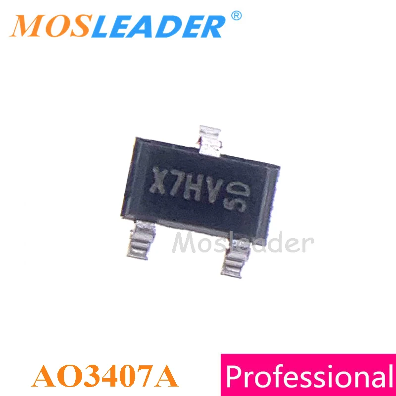 

Mosleader AO3407 SOT23 3000 шт. AO3407A P-Channel 30V 4.1A, сделано в Китае, высокое качество