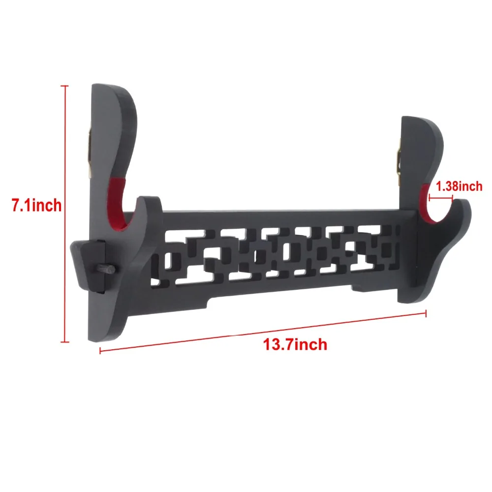 Velvet Padded Hollow Sword Holder Wall Mount Samurai Sword Katana Wakizashi Display Holder Stand Bracket Hanger 1-Tier