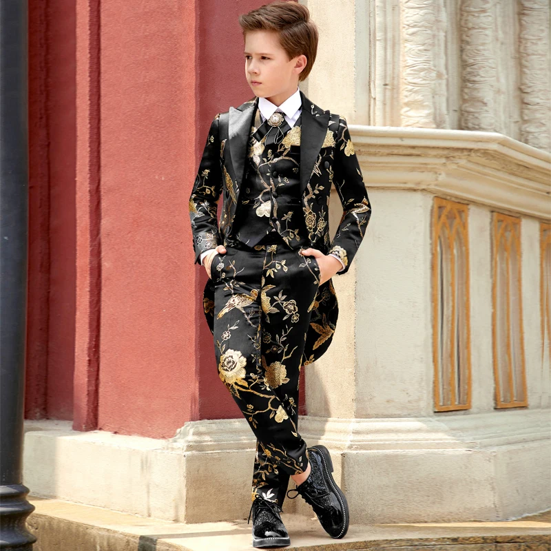 Senior tuxedo Tailcoat Fashion Kid Boys Wedding Suits Prom Best formal clothing Suit Blazers Gentleman Clothes Children\'s Suit