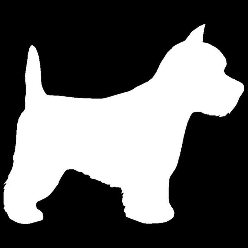 Volkrays Fashion Car Sticker Westie Dog Silhouette Motorcycle Accessories Reflective Vinyl Decal Black/Silver,13cm*16cm