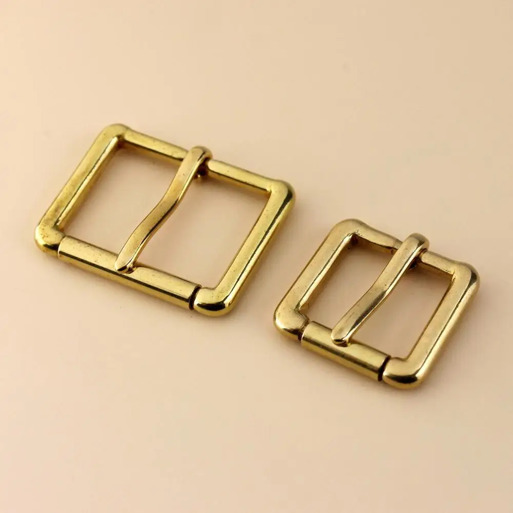 Brass Metal Heel Bar Buckle End Bar Roller Buckle Rectangle Single Pin for Leather Craft Bag Belt Strap 4 sizes available