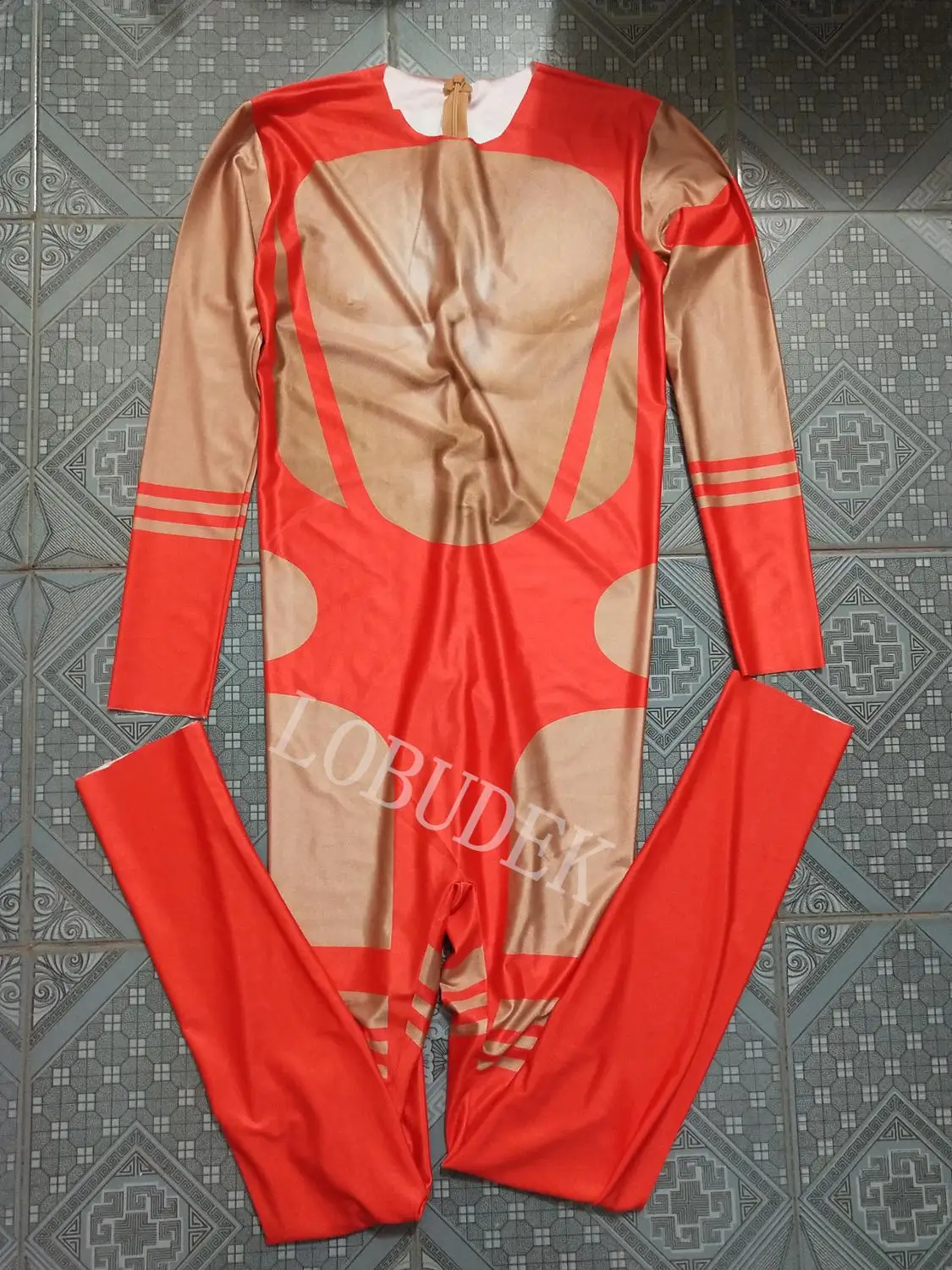 Bar Nightclub Male DJ Gogo Dancer Sexy Printed Leotard Pole Dance Tight Jumpsuit Club Party Carnival Rave Outfit Stage Costume