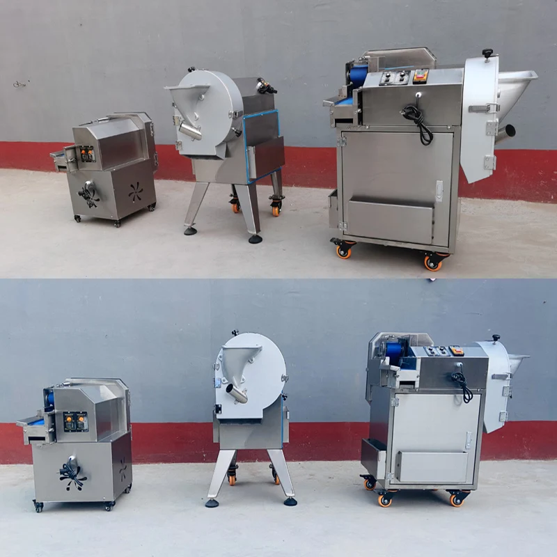 Nuevo Cortador de verduras de doble cabezal multifunción comercial, rebanador automático