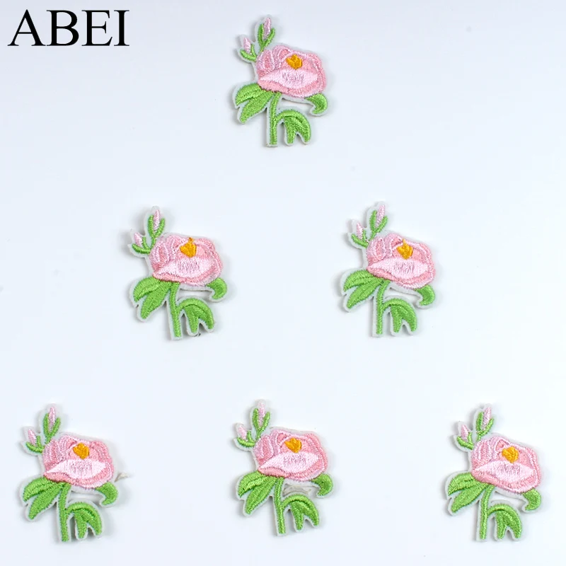 10pcs Cartoon Cute Flower Patches DIY Iron On Stickers For Jeans Backpacks Dress Shirts Handmade Patchwork Crafts Sew Appliques