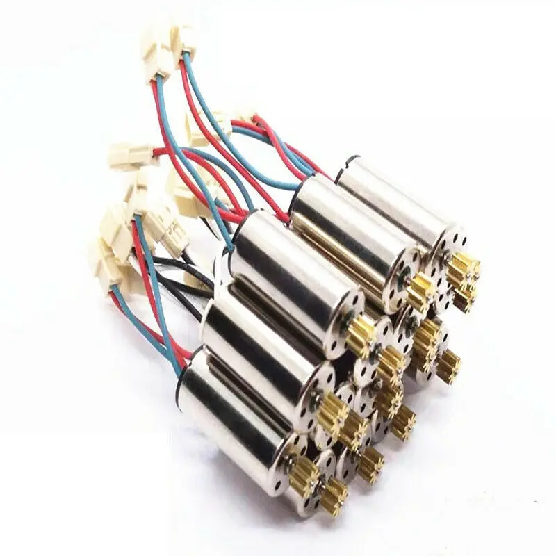 4PCS 10mm*20mm Mini CW CCW Coreless Motor with 9T Teeth DC 3.7V 40000RPM High Speed Strong Magnetic Low Noise RC Drone Engine