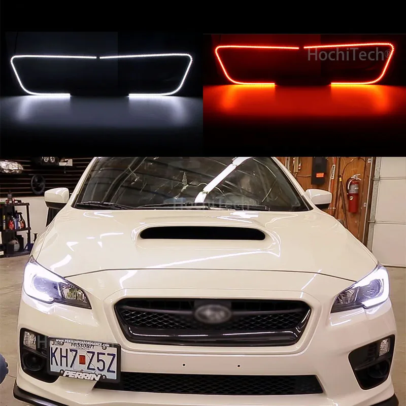 For Subaru WRX/STI 2015-2018 LED Daytime Running Light Yellow Turn Signal Function 12V Car DRL Fog Lamp Decoration