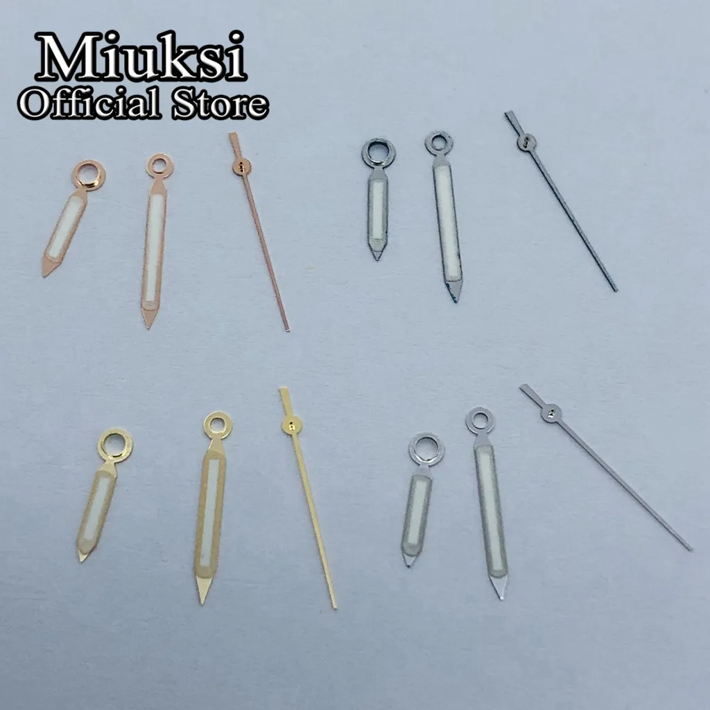 Miuksi silver blue gold watch hands green luminous hands fit NH35 NH36 ETA 2824 2836 Miyota 8205 8215 821A DG2813 3804 movement