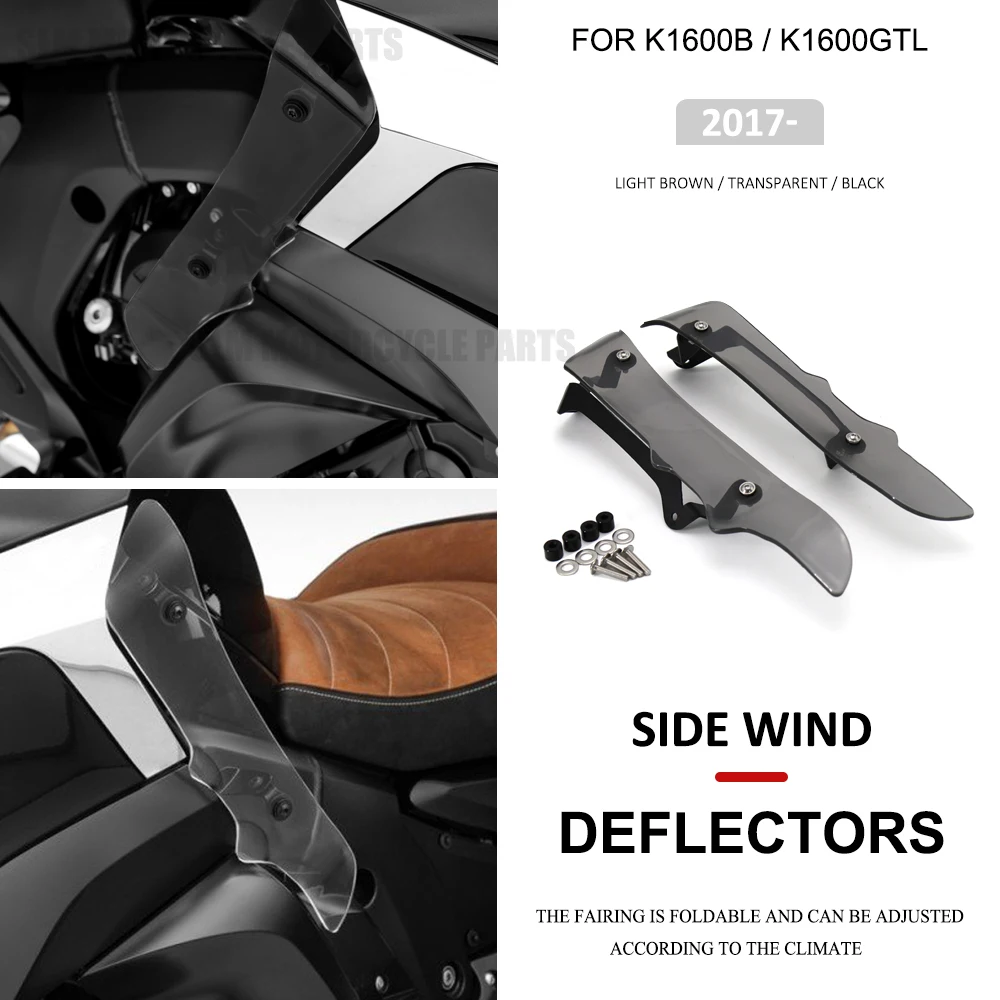 

New For BMW K1600B K1600GTL Motorcycle acrylic front pcx left right side leg guard legshield deflectors wind cover 2017 - 2021