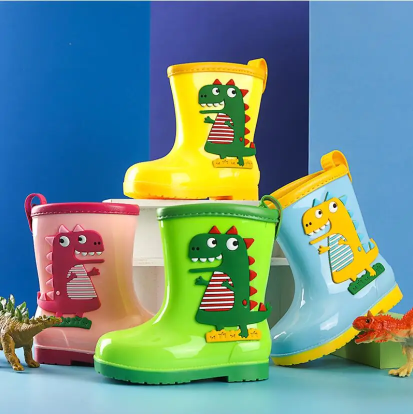 All Seasons Cartoon Rain Boots Kids For Boys Girls Waterproof Non-slip Kids Girls Boys Rubber Water Shoes Children Rainboots