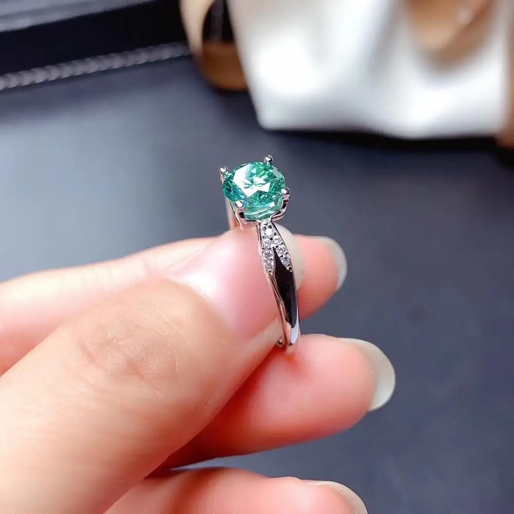 

2020 new crackling green moissanite ring for women jewelry engagement ring for wedding 925 silver ring birthday gift love