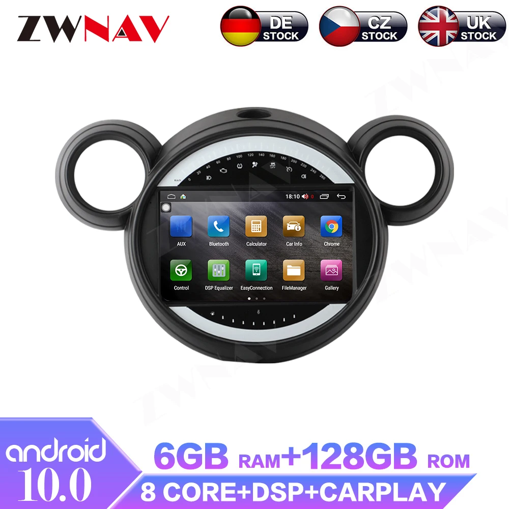 

Автомагнитола на Android 10,0 для BMW Mini R56 R60 Cooper 2007-2014 с GPS-навигацией, стерео головное устройство, автомобильный мультимедийный плеер DSP