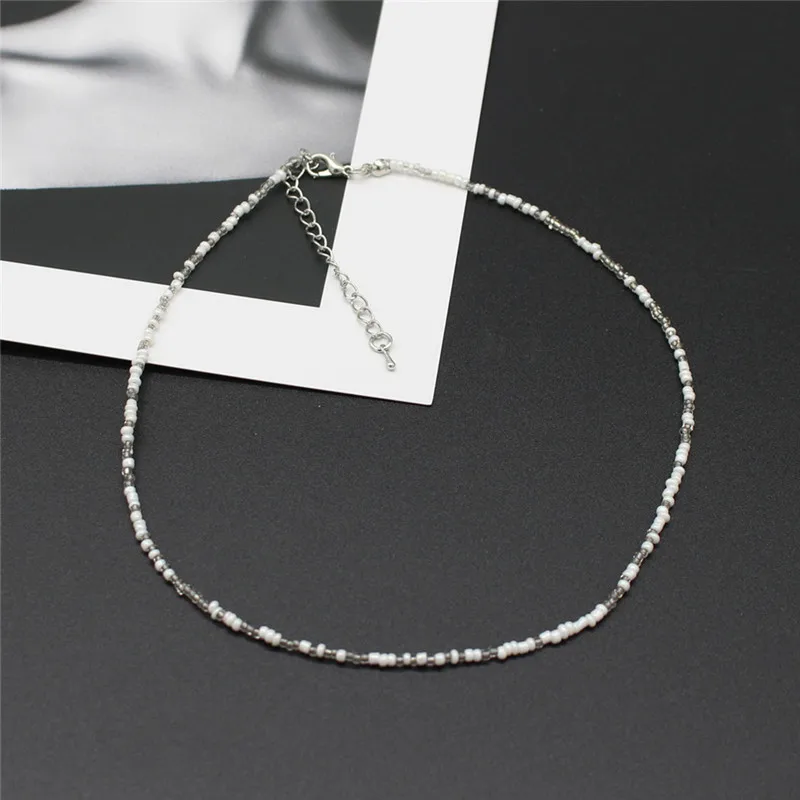 Neue Koreanische Süße Bunte Colliers Kragen Boho Samen Perlen Schlüsselbein Halsketten für Frauen Mädchen Trendy Schmuck – Detail 5